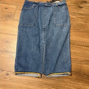 Who What Wear Blue Denim Skirt
